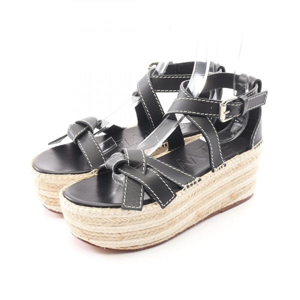 LOEWE Gate Sandals Shoes leather Black Used Women size 38