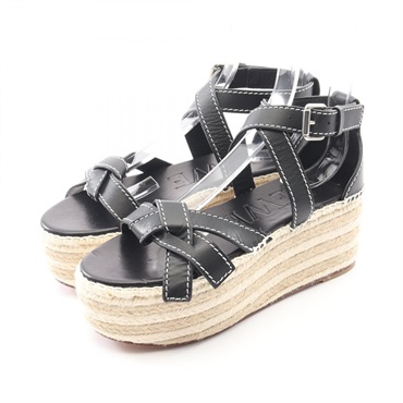 LOEWE Gate Sandals Shoes leather Black Used Women size 39