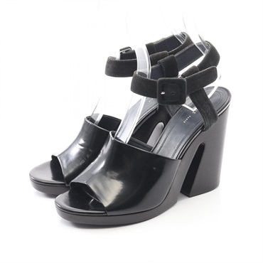 CELINE Sandals Heel leather Suede Black Used Women size 38