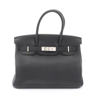 HERMES Birkin 30 Handbag Togo leather Black SHW Used Women O