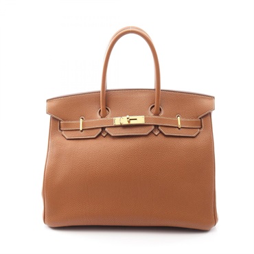 HERMES Birkin 35 Handbag Togo leather Brown Gold GHW Used Women J