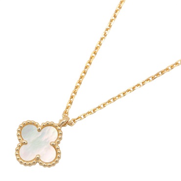 Van Cleef & Arpels Sweet Alhambra Necklace 18KYG Gold Mother of pearl White Used