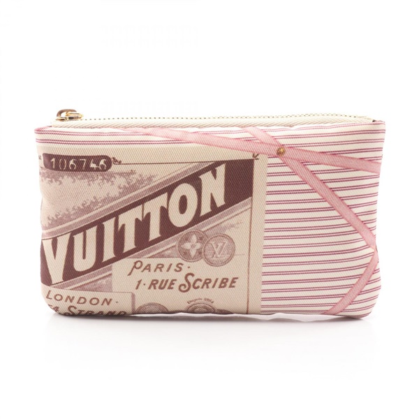 LOUIS VUITTON Pochette Cles S Key ring Coin Case Pouch M29402 Fabric Pink Used