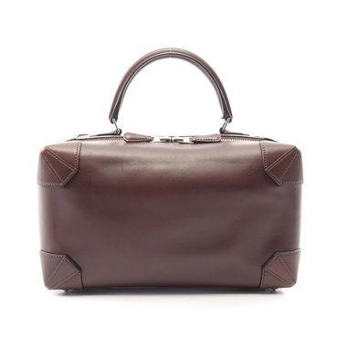 HERMES Maxi Box 29 Duffel Handbag Vaux Butler leather Brown Havane Used SHW R