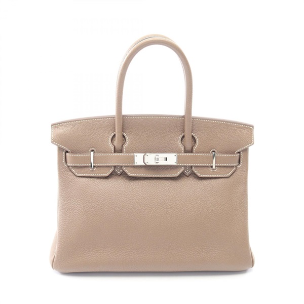 HERMES Birkin 30 Handbag N Taurillon Clemence Etoupe Grey Used Women SHW