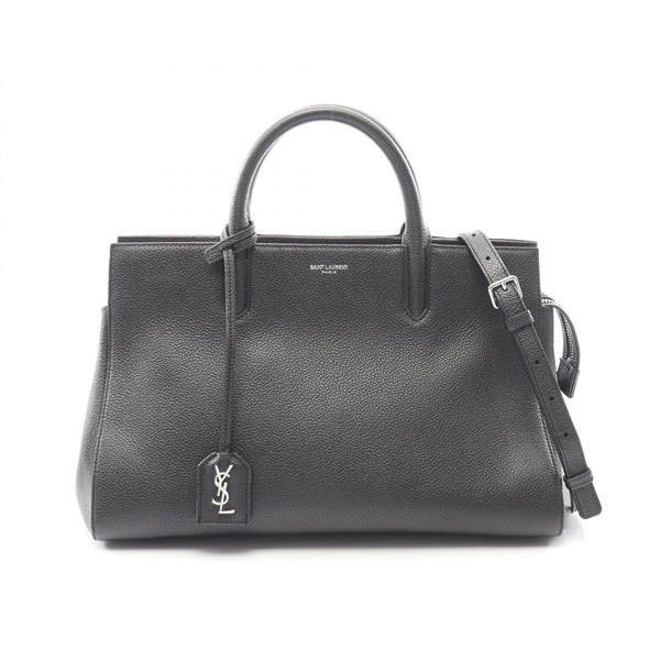 SAINT LAURENT PARIS Cabas Rive Gauche Shoulder Handbag 400413 leather Black Used