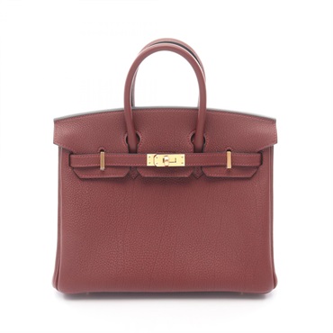 HERMES Birkin 25 Handbag Togo leather Bordeaux Rouge H GHW Women K