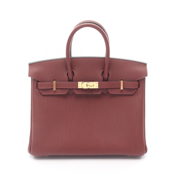 HERMES Birkin 25 Handbag Togo leather Bordeaux Rouge H GHW Women K