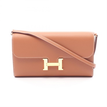 HERMES Constance Long To Go Shoulder Crossbody Bag leather Gold GHW Used K