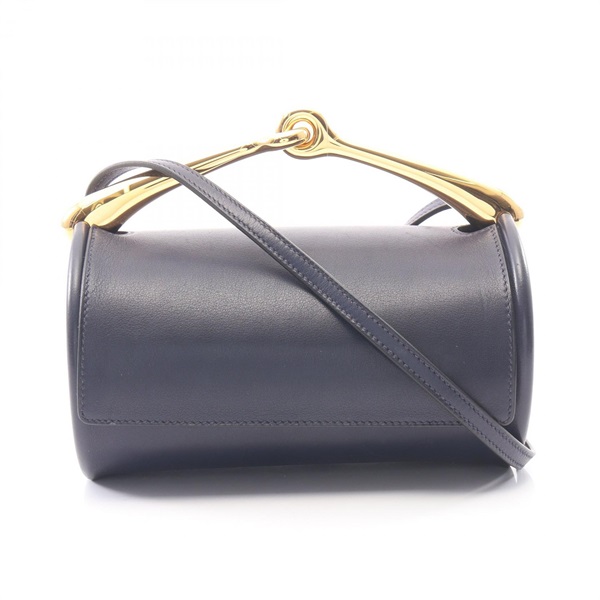 HERMES Maximall Shoulder Crossbody Barrel Bag leather Blue nuit GHW Used Women B
