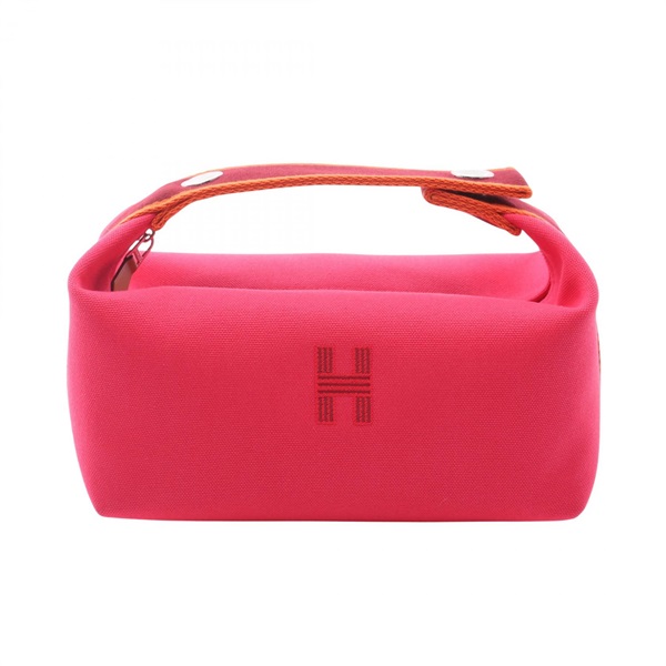 HERMES Bride a Brac PM Handbag H104222M04 canvas Pink Bordeaux hibiscus Used SHW