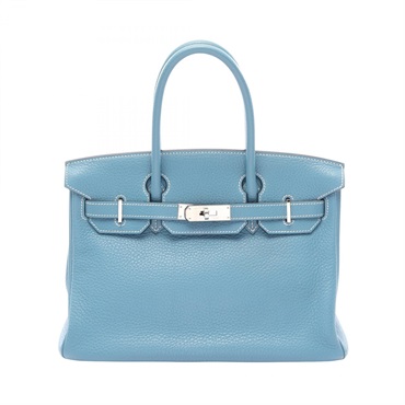 HERMES Birkin 30 Handbag M Taurillon Clemence leather Blue jean Used Women GHW