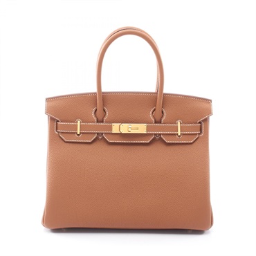 HERMES Birkin 30 Handbag Togo leather Brown Gold GHW Women G