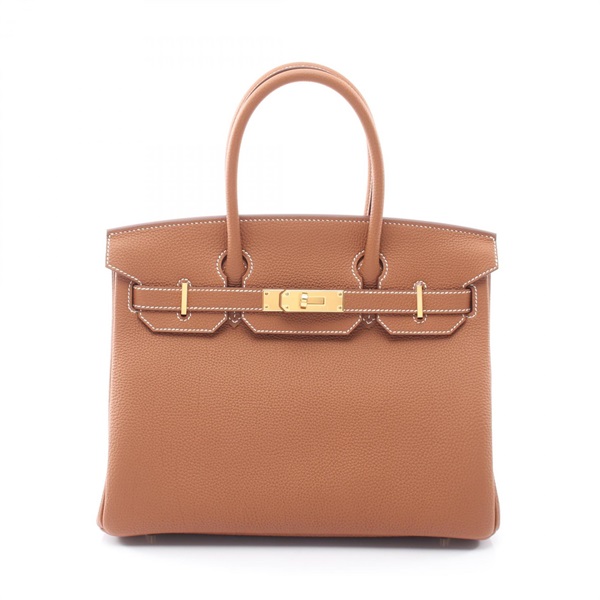 HERMES Birkin 30 Handbag Togo leather Brown Gold GHW Women G