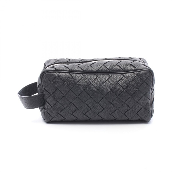 BOTTEGA VENETA Intrecciato Travel Pouch Handbag 729295V5I508803 leather Black BV