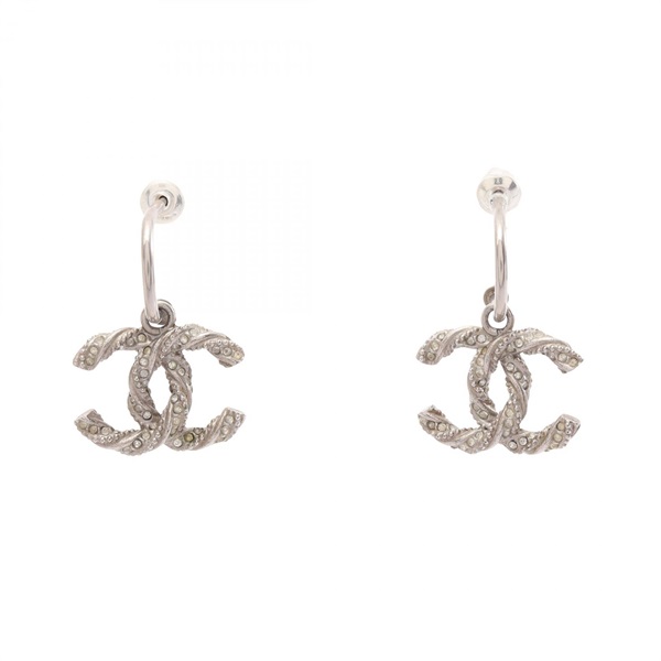 CHANEL COCO Mark Hoop Pierced earrings metal Used Women CC