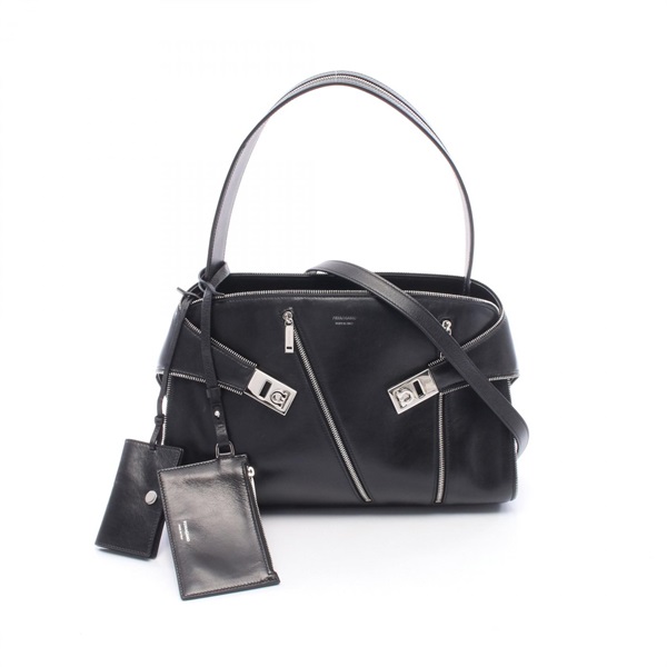 Salvatore Ferragamo HUG Soft Medium Shoulder Bag 21 A444 leather Black Used