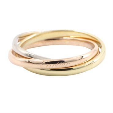CARTIER Trinity SM Ring 18KYG 18KPG 18KWG Three gold Used Women US size 6.75 #54