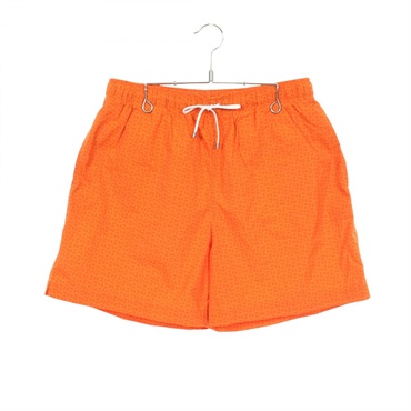 HERMES H-pattern Swim Shorts Pants Nylon Orange Preowned mens size XL