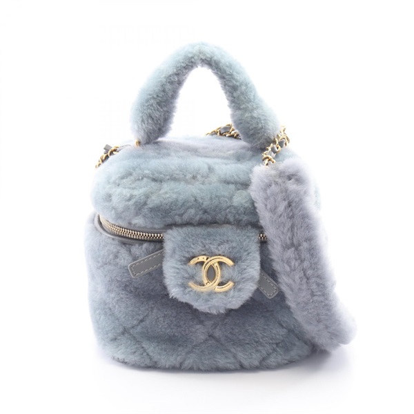 CHANEL Matelasse Vanity Chain Shoulder Bag AS3357 Mouton leather Gray Used GHW
