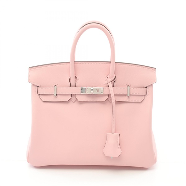 HERMES Birkin 25 Hand bag Vaux Swift leather SHW Rose Sakura Pink Used Women