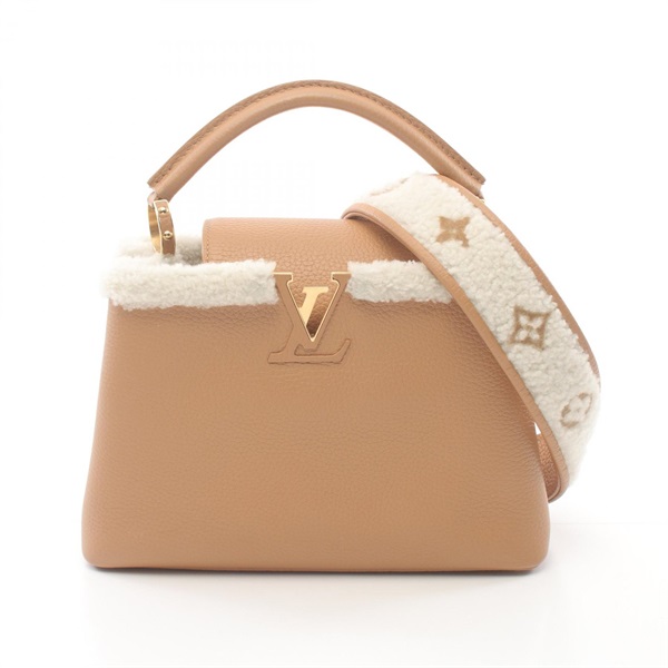 LOUIS VUITTON Capucine BB 2way Handbag M59267 leather Mouton Beige Used women LV