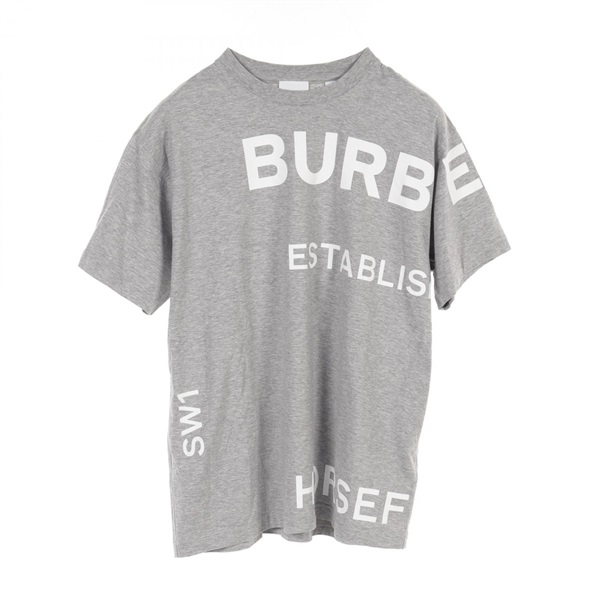 BURBERRY Horseferry logo print T-shirt XS size 8028904 cotton Gray Used