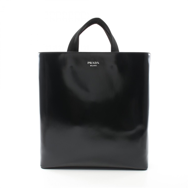 PRADA Tote hand Bag 2VG113 leather Black Used mens