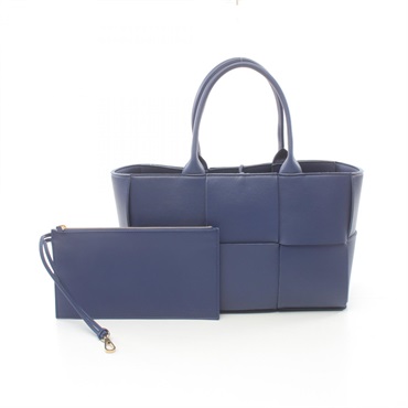 BOTTEGA VENETA Arco Maxi Intrecciato Tote Bag 652867 leather Blue Used Women