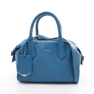 BALENCIAGA Infanta 2way shoulder Handbag 390922 leather Blue Used Crossbody