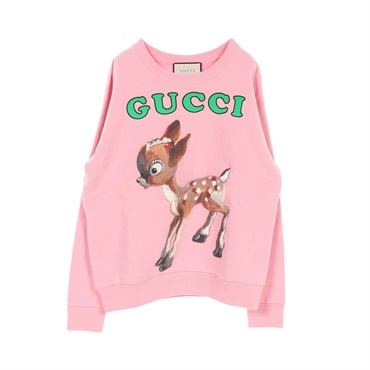 GUCCI sweatshirt XXS size pullover Bambi 469250 cotton Pink Multicolor Used