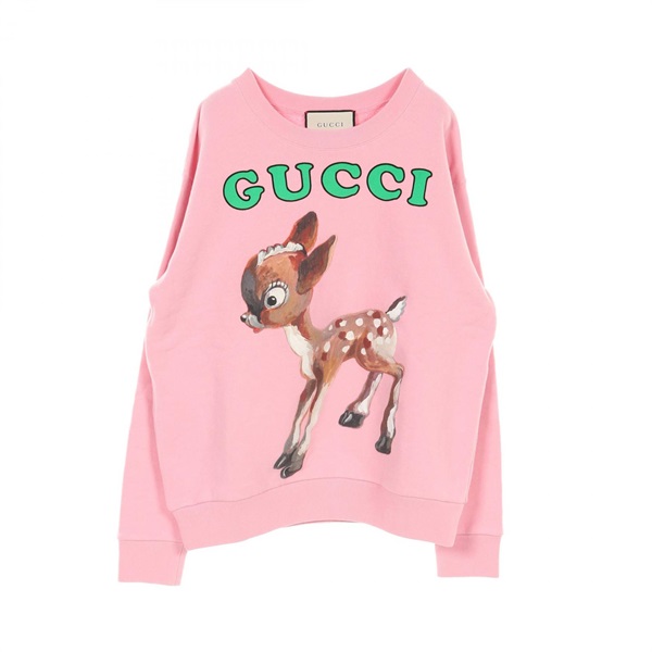 GUCCI sweatshirt XXS size pullover Bambi 469250 cotton Pink Multicolor Used