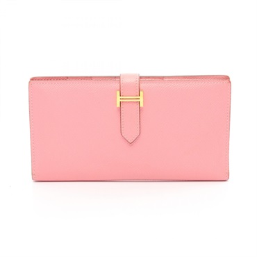 HERMES Bearn classic Bifoldpurse Epsom leather Pink Rose confetti Used Women GHW