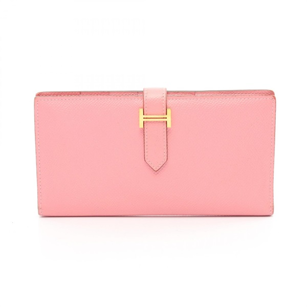 HERMES Bearn classic Bifoldpurse Epsom leather Pink Rose confetti Used Women GHW