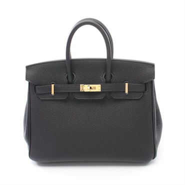 HERMES Birkin 25 Hand bag W Togo leather Togo leather Black GHW