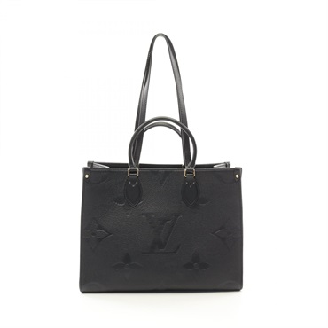 LOUIS VUITTON On the Go MM 2way Tote Bag M45595 Monogram leather Black Used LV