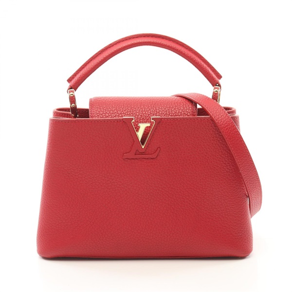 LOUIS VUITTON Capucine BB 2way Handbag M94754 Taurillon leather Ruby Used Women