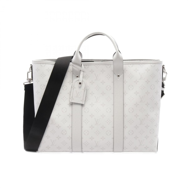 LOUIS VUITTON Weekend Tote NM 2way Bag M30919 Taigalama leather White Used mens