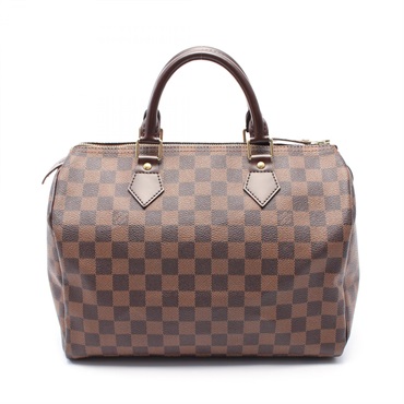 LOUIS VUITTON Speedy 25 Hand bag N41532 Damier canvas leather Brown Ebene Used