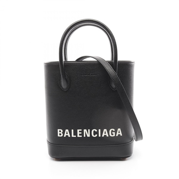 BALENCIAGA Ville XXS Hand shoulder crossbody bag 596159 leather Black Used