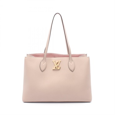 LOUIS VUITTON Lockme Shopper Greige Tote Bag M57346 leather Beige Used Women