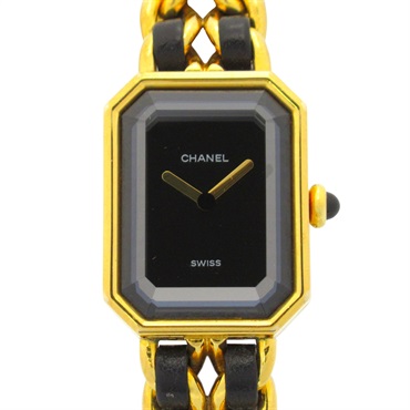 CHANEL Premiere M Wrist Watch H0001 Quartz Gold Plated leather Used Women CC