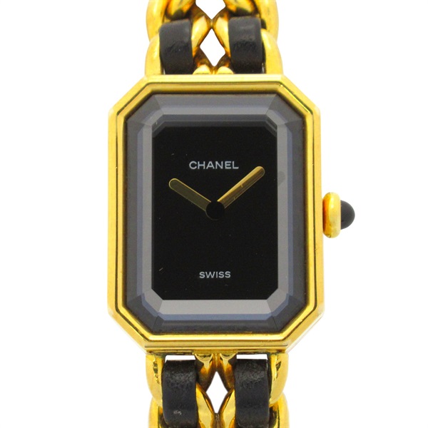 CHANEL Premiere M Wrist Watch H0001 Quartz Gold Plated leather Used Women CC