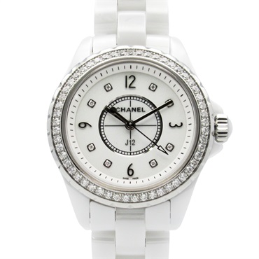 CHANEL J12 Diamond Bezel 8P Diamond Wrist Watch H3110 Quartz ceramic Used Women