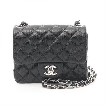 CHANEL Mini Matelasse chain Shoulder Bag A35200 leather Black Used Women SHW CC