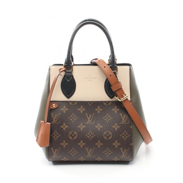 LOUIS VUITTON Fold Tote PM Hand crossbody bag M45388 Monogram creme khaki noir