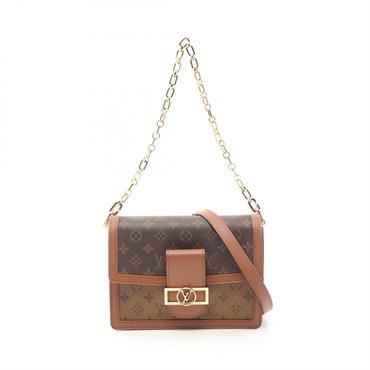 LOUIS VUITTON Dauphine MM chain Shoulder Bag M45958 Monogram Reverse leather