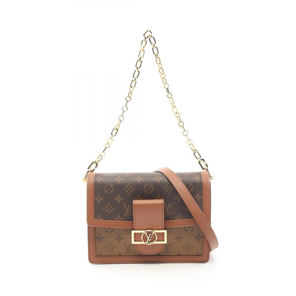 LOUIS VUITTON Dauphine MM chain Shoulder Bag M45958 Monogram Reverse leather