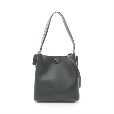COACH Charlie bucket 2way Shoulder Bag 55200 leather Green Used Women
