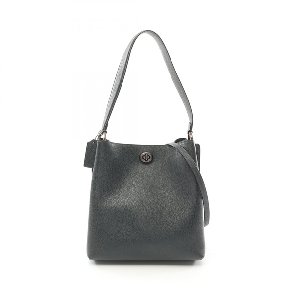 COACH Charlie bucket 2way Shoulder Bag 55200 leather Green Used Women